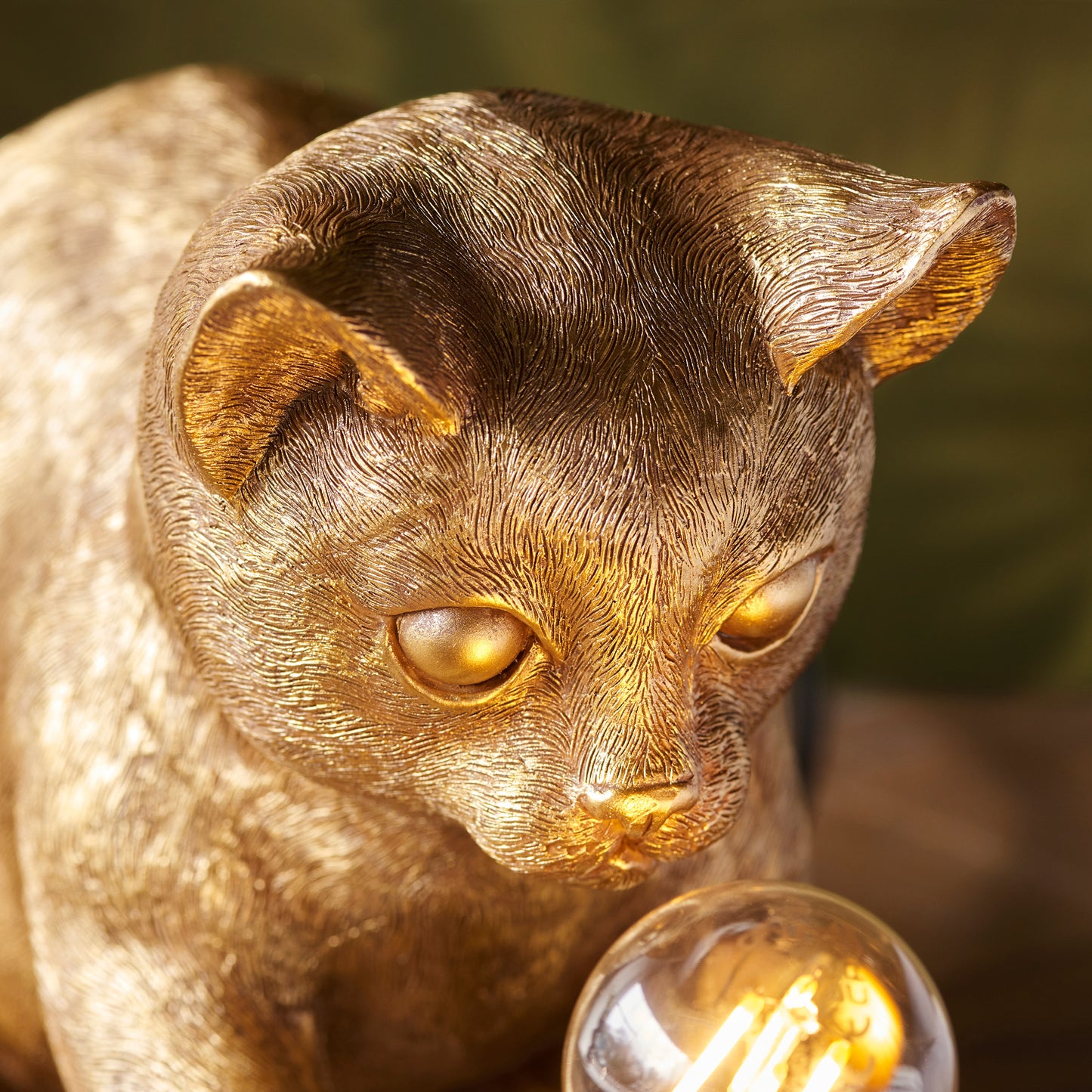 Kitten Table Lamp Vintage Gold – Gold