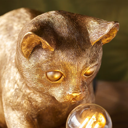Kitten Table Lamp Vintage Gold – Gold