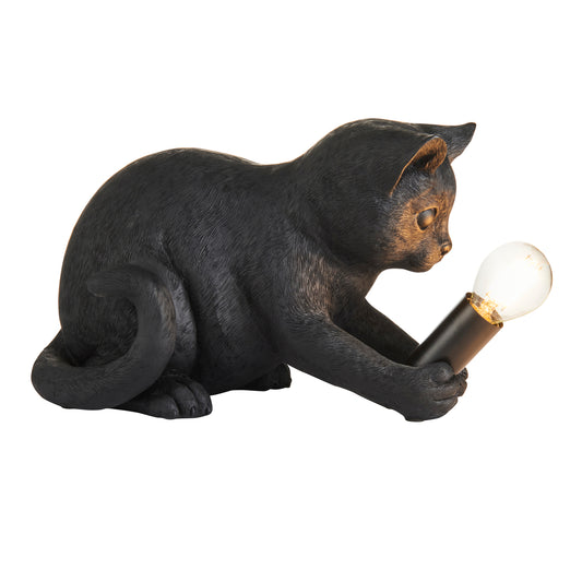 Kitten Table Lamp Black – Black