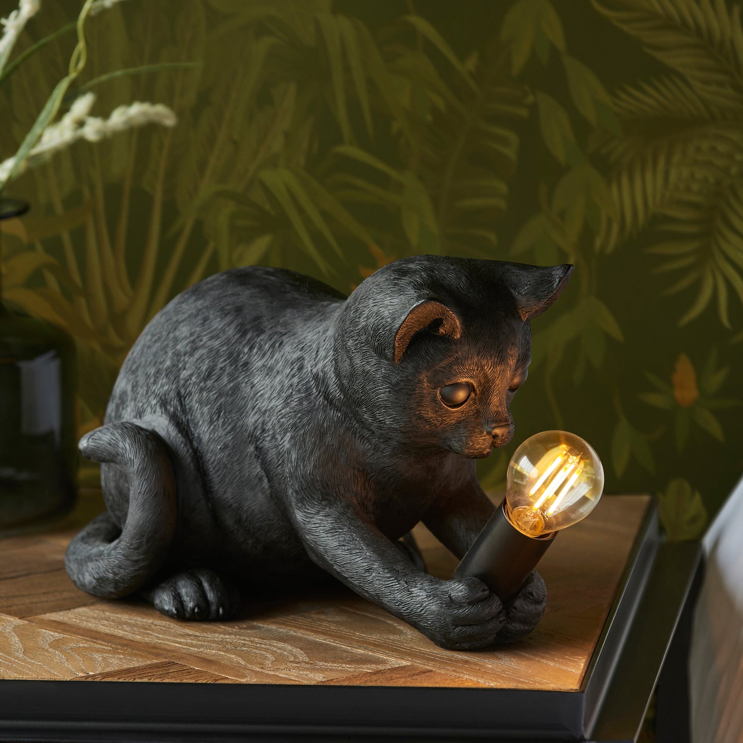 Kitten Table Lamp Black – Black