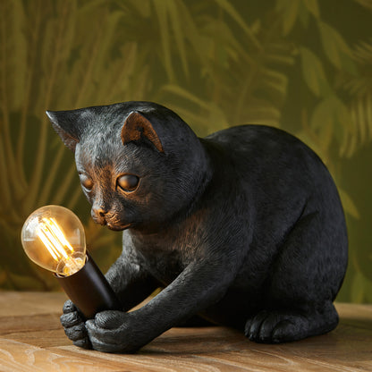 Kitten Table Lamp Black – Black