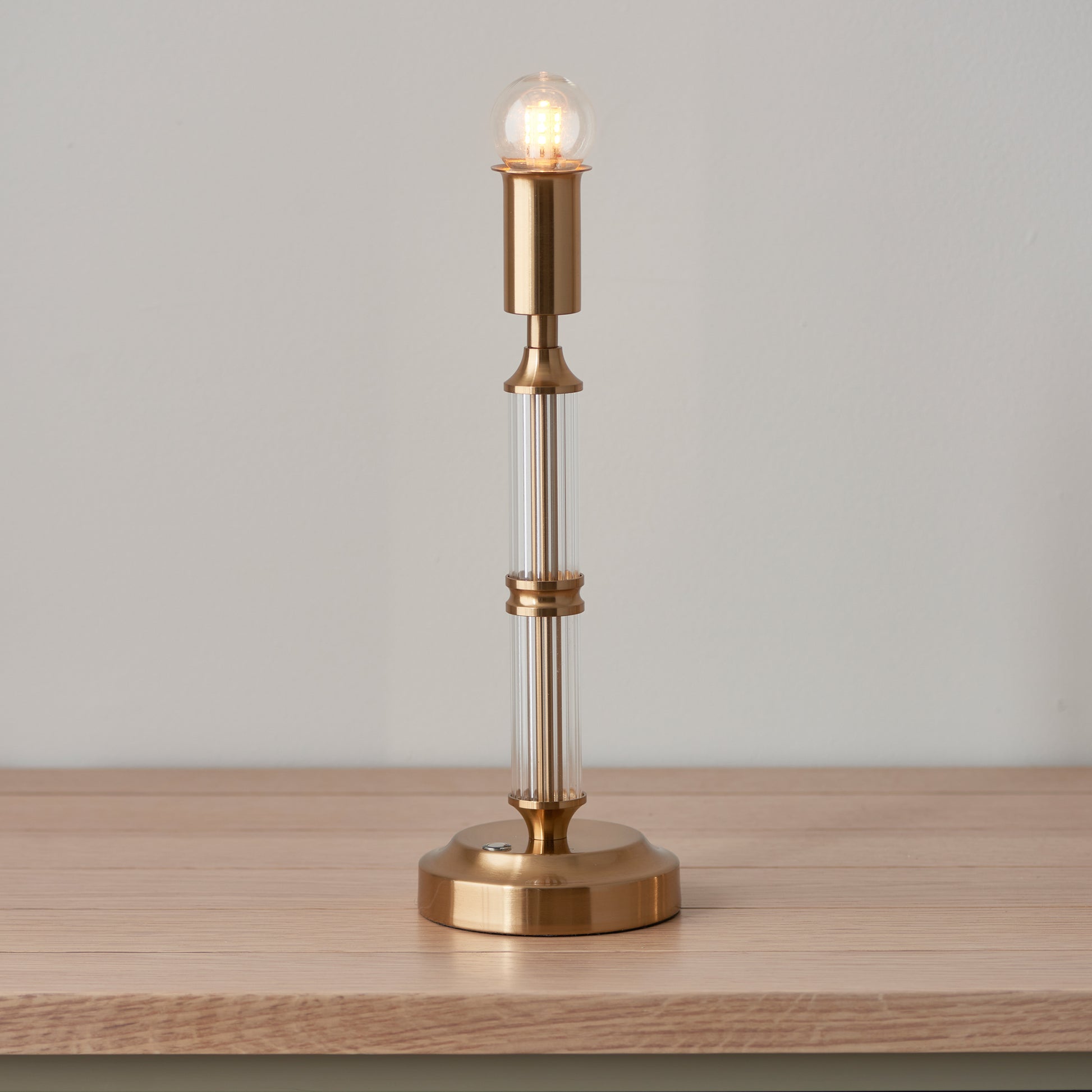 Morton Rechargeable Table Lamp Brushed Aged Brass – Brass