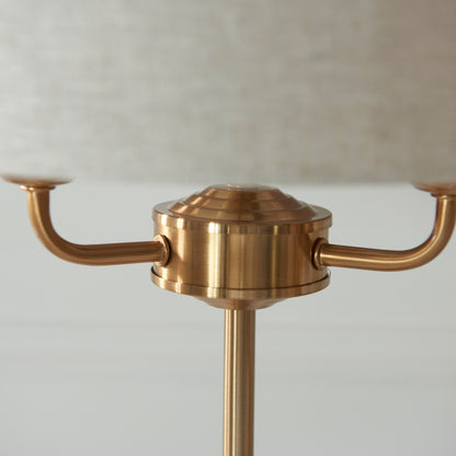 Highclere 3 Table Lamp Vintage Brass – Natural