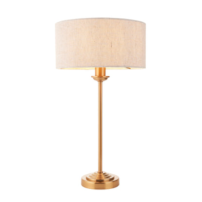 Highclere 1 Table Lamp Vintage Brass – Natural