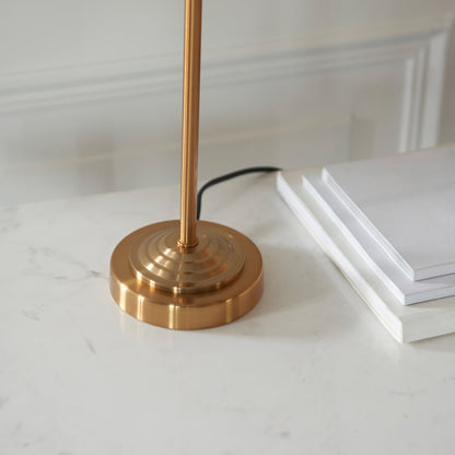 Highclere 1 Table Lamp Vintage Brass – Natural