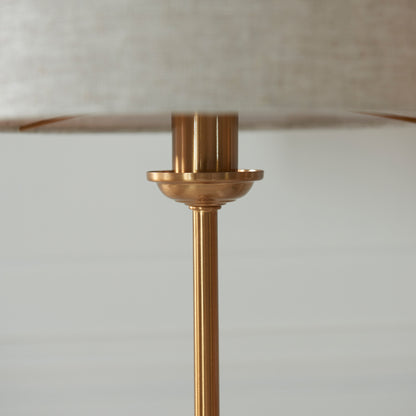 Highclere 1 Table Lamp Vintage Brass – Natural