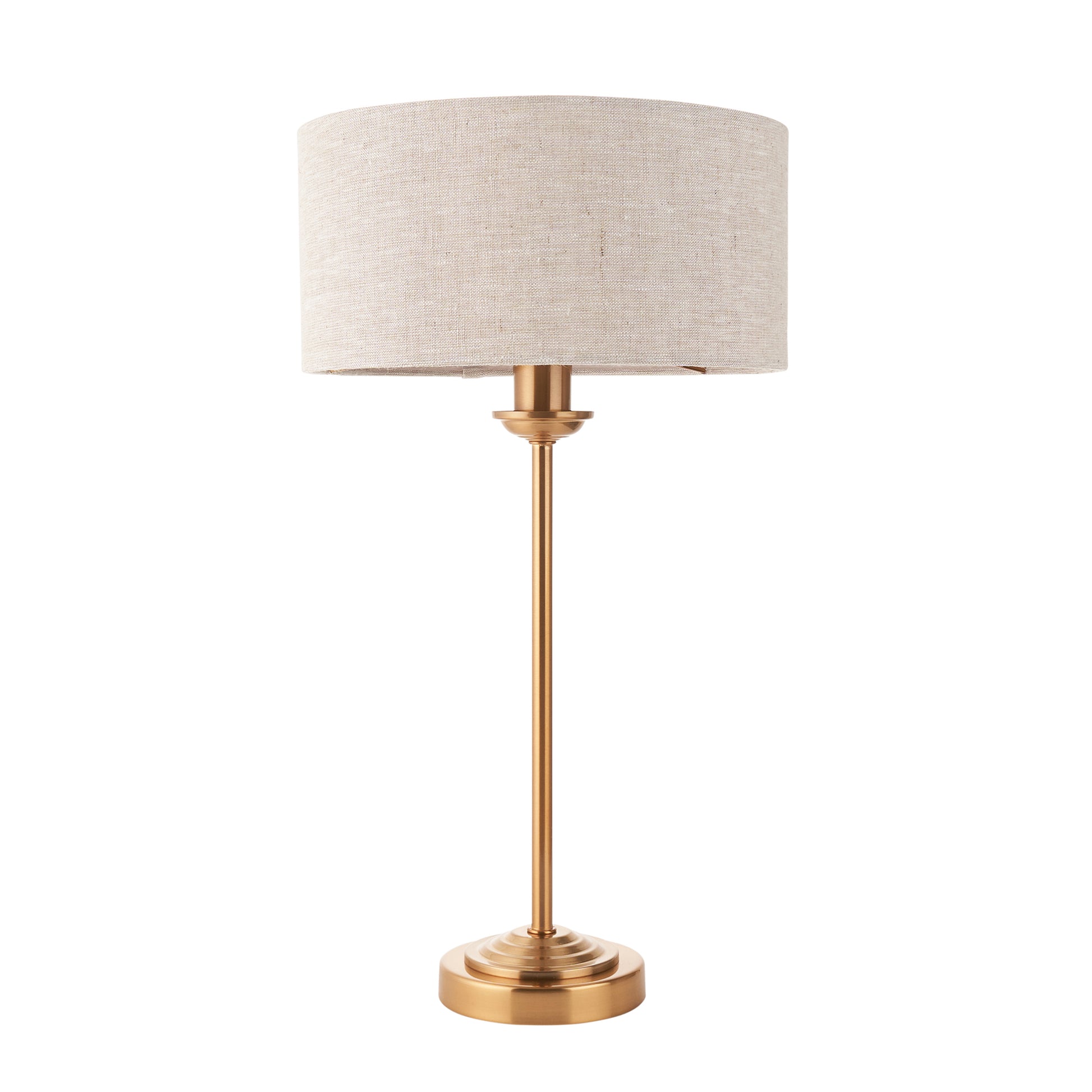 Highclere 1 Table Lamp Vintage Brass – Natural