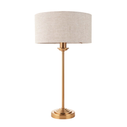 Highclere 1 Table Lamp Vintage Brass – Natural
