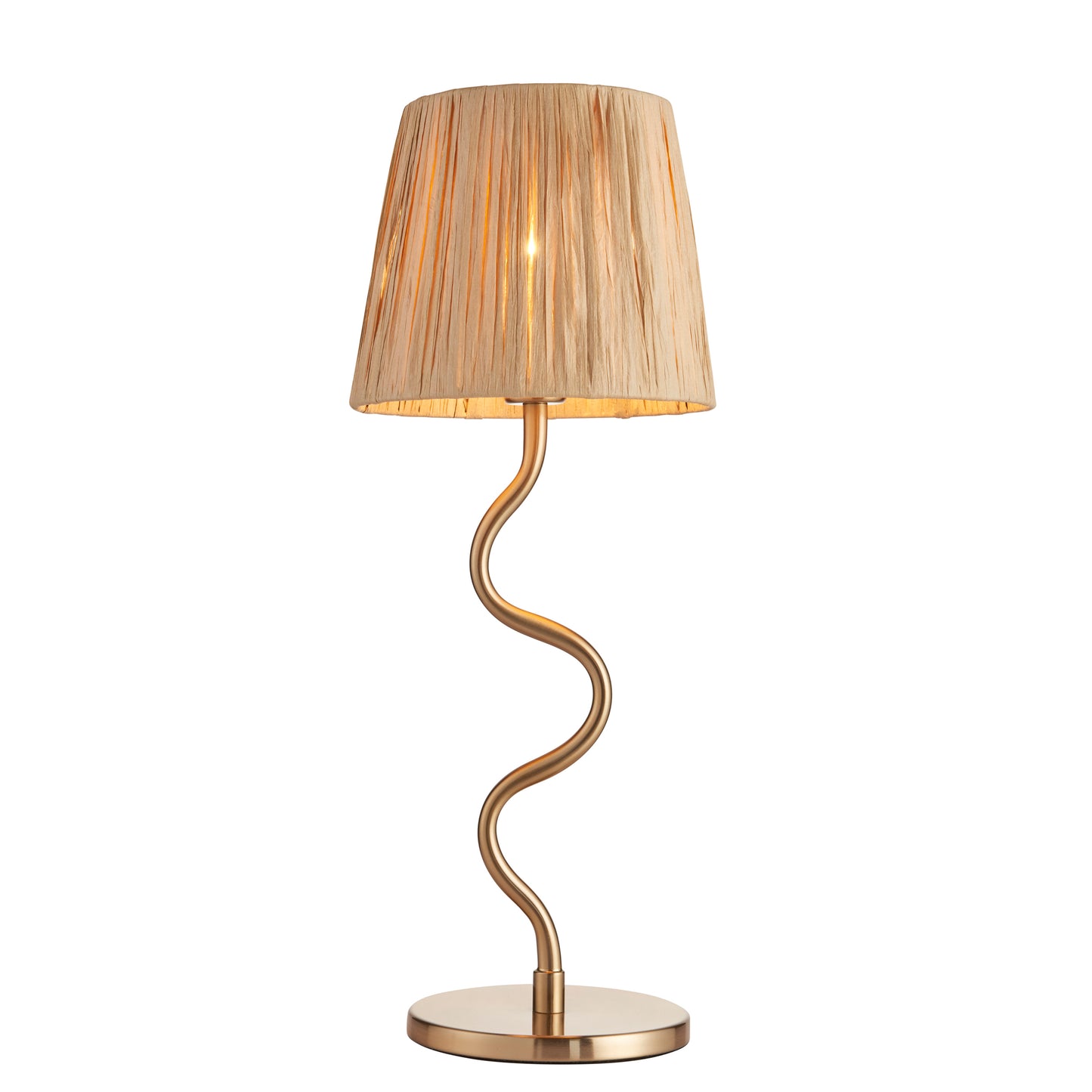 Wriggle Table Lamp Brushed Aged Brass – Natural