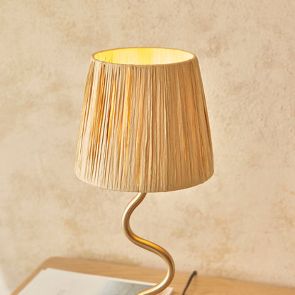 Wriggle Table Lamp Brushed Aged Brass – Natural