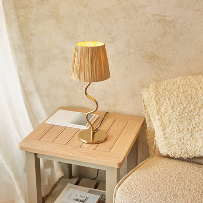 Wriggle Table Lamp Brushed Aged Brass – Natural