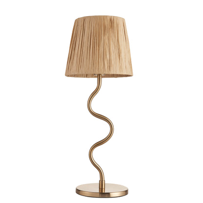Wriggle Table Lamp Brushed Aged Brass – Natural