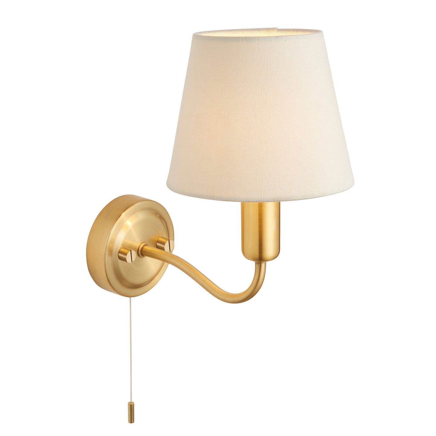 Conway Bathroom 1 Wall Light Satin Brass – Brass