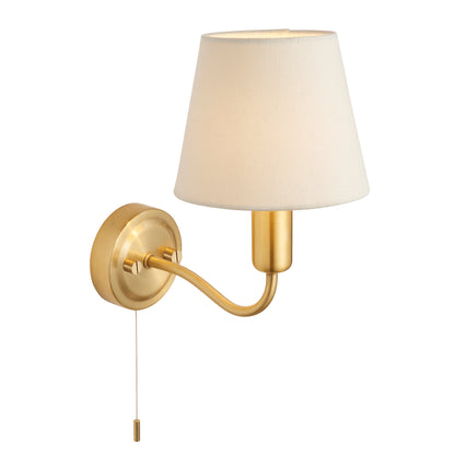Conway Bathroom 1 Wall Light Satin Brass – Brass