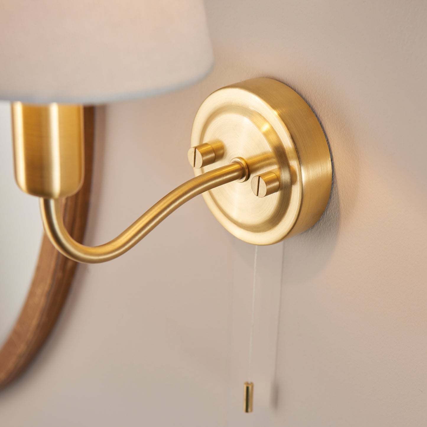 Conway Bathroom 1 Wall Light Satin Brass – Brass