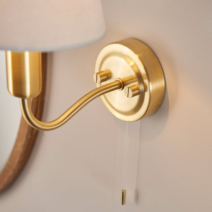 Conway Bathroom 1 Wall Light Satin Brass – Brass