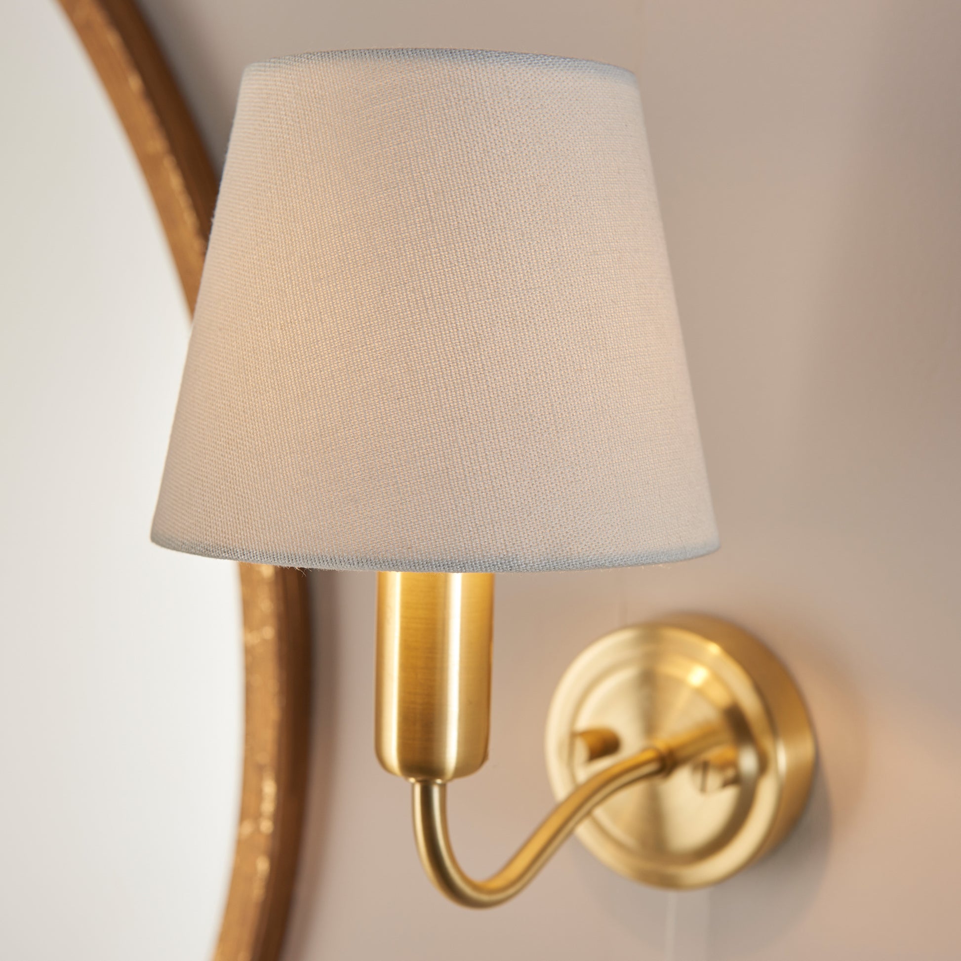 Conway Bathroom 1 Wall Light Satin Brass – Brass