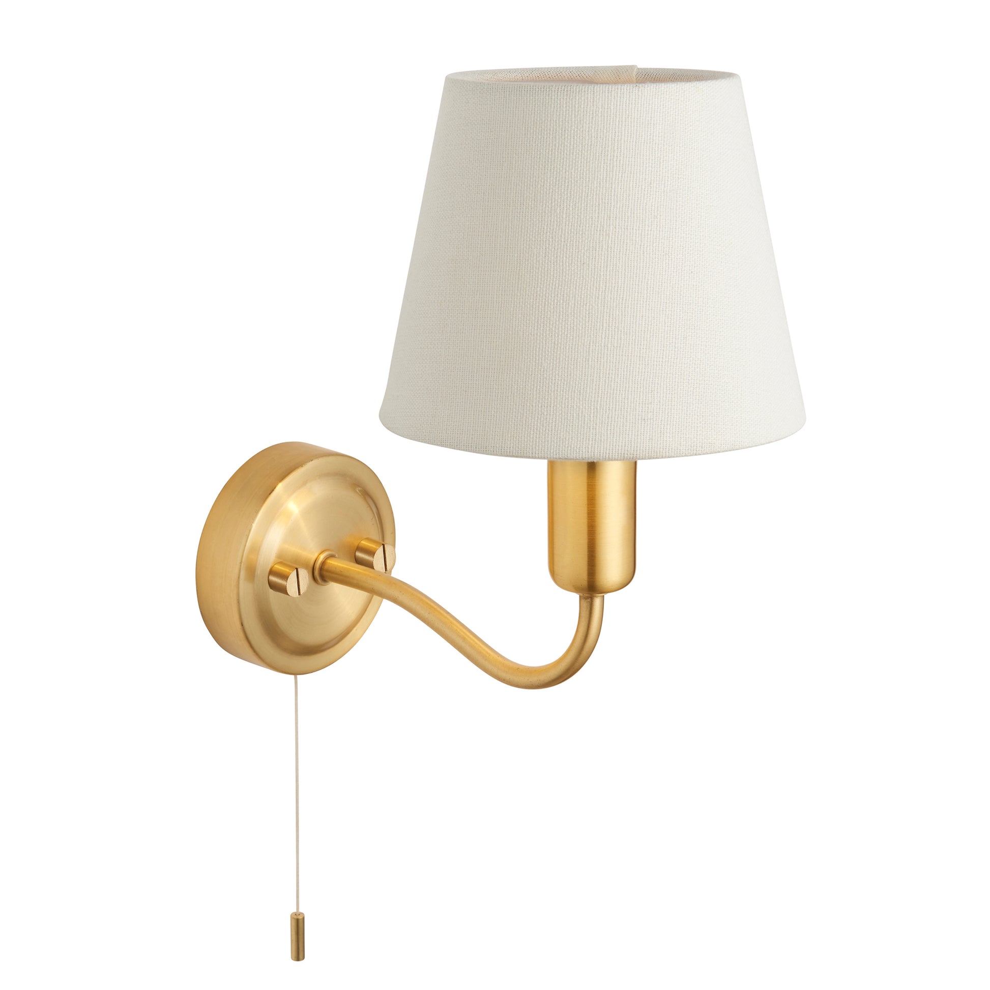 Conway Bathroom 1 Wall Light Satin Brass – Brass