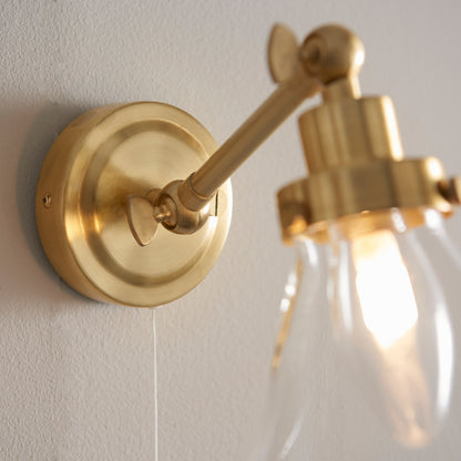 Faraday Bathroom 1 Wall Light Satin Brass – Brass