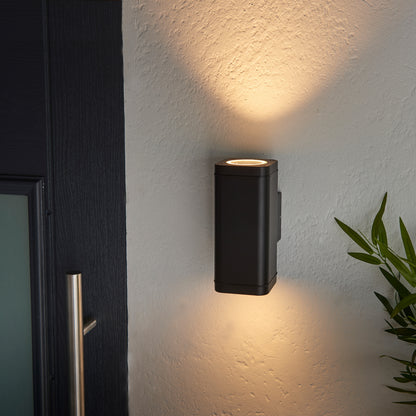 Milton Outdoor 2 Wall Light – Black
