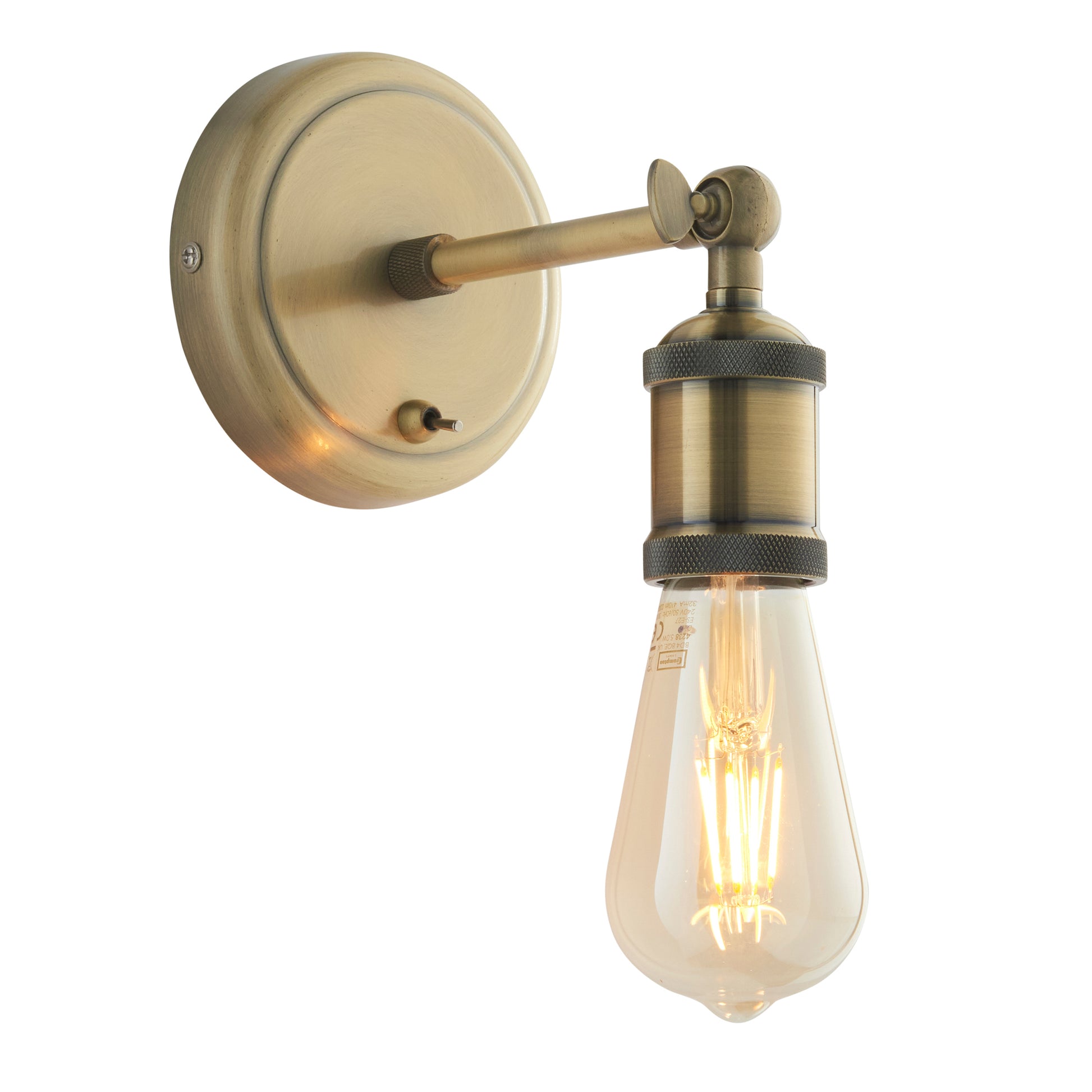Hal Wall Light Antique Brass – Cream