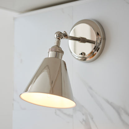 Hal 1 Wall Light Bright Nickel – Nickel
