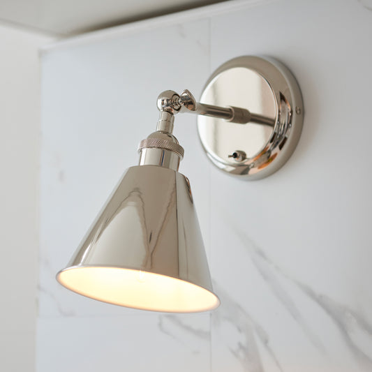 Hal 1 Wall Light Bright Nickel – Nickel