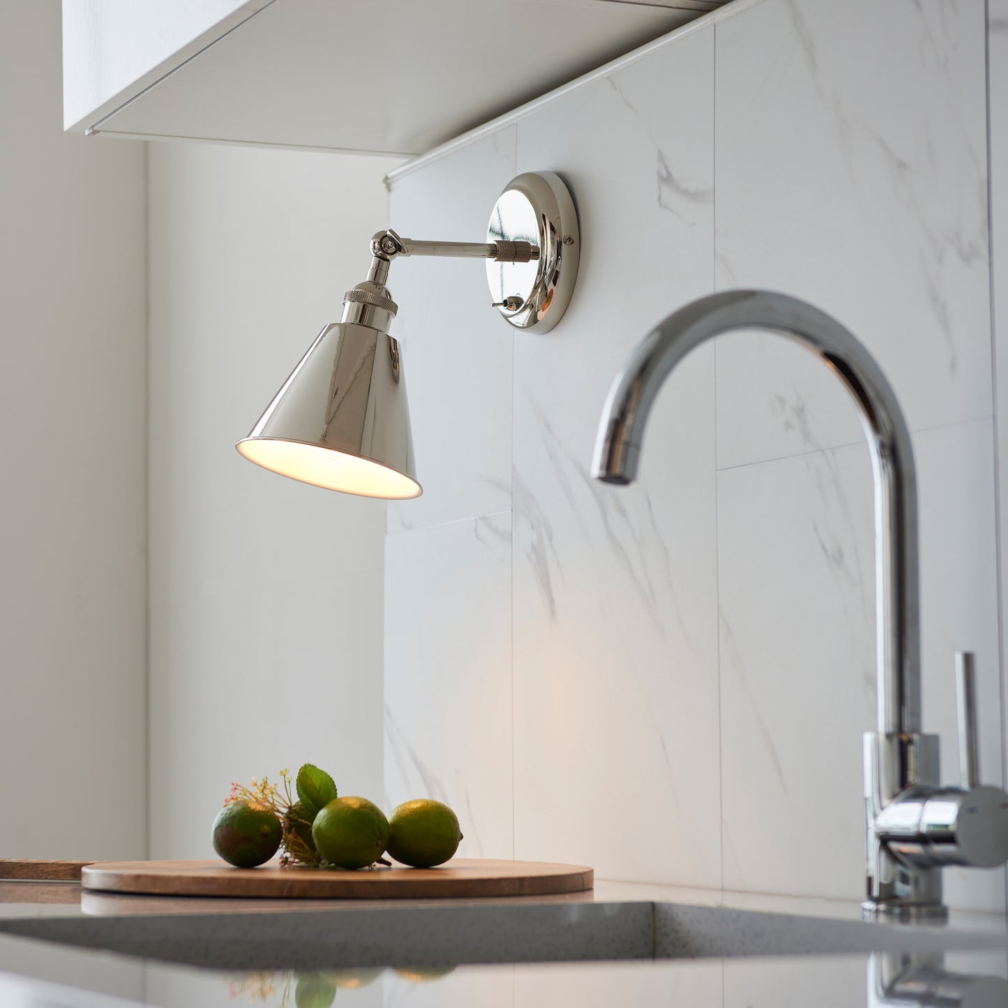 Hal 1 Wall Light Bright Nickel – Nickel