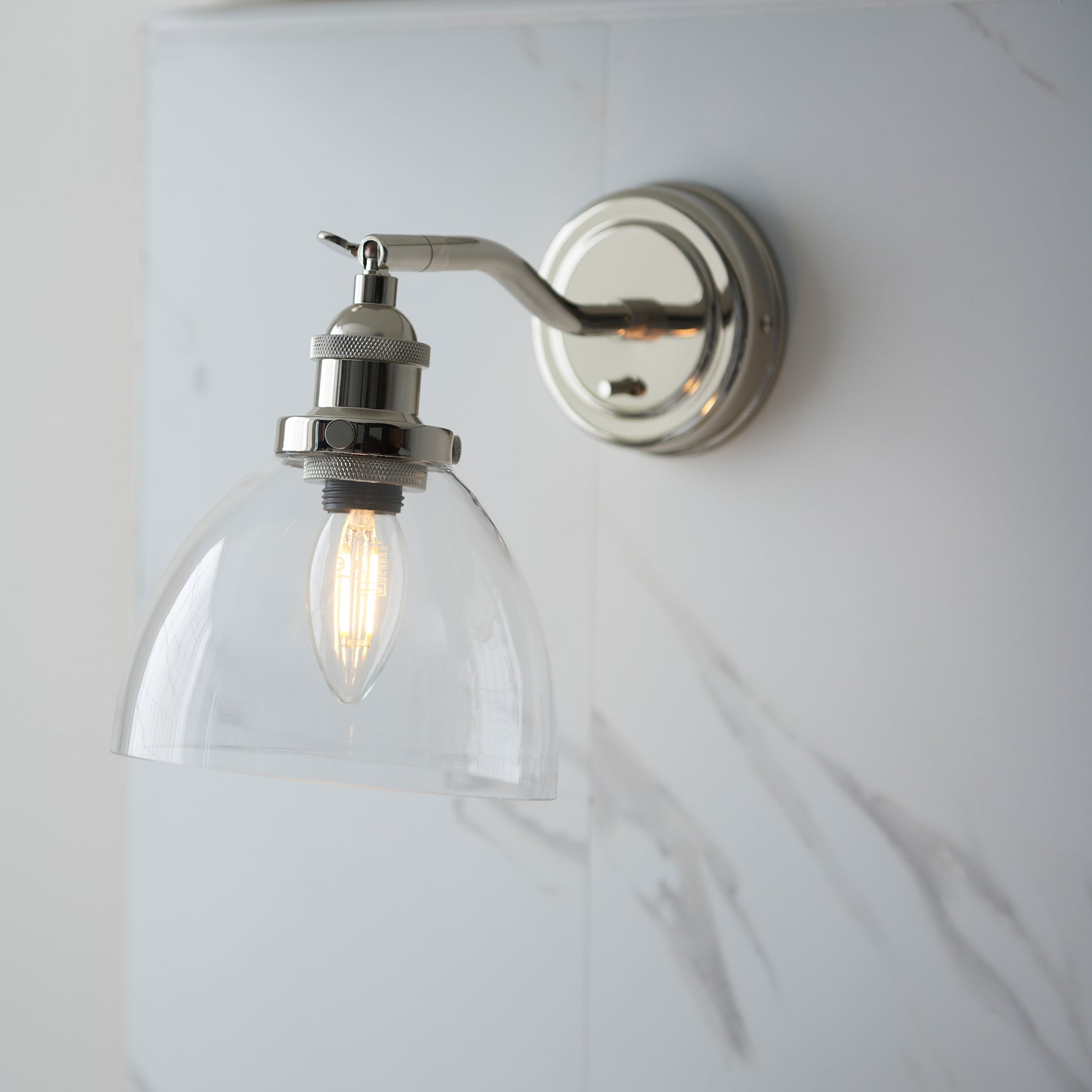 Hansen 1 Wall Light Bright Nickel – Nickel