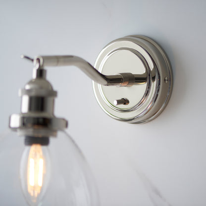Hansen 1 Wall Light Bright Nickel – Nickel
