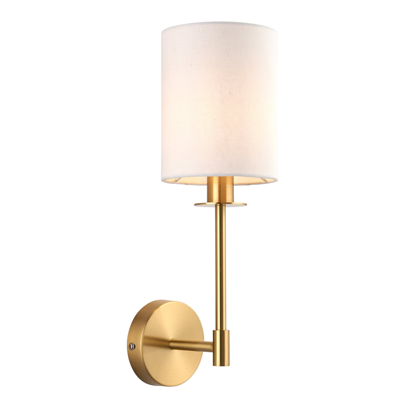 Sancerre 1 Wall Light Satin Brass – White