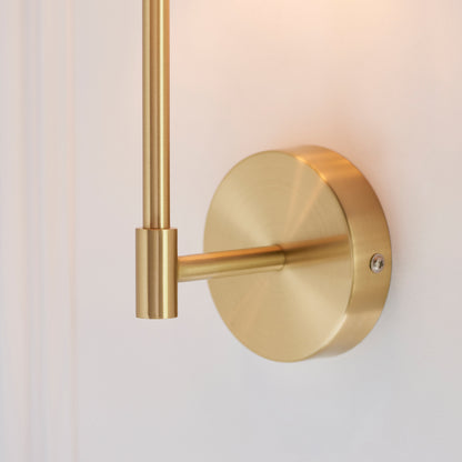 Sancerre 1 Wall Light Satin Brass – White