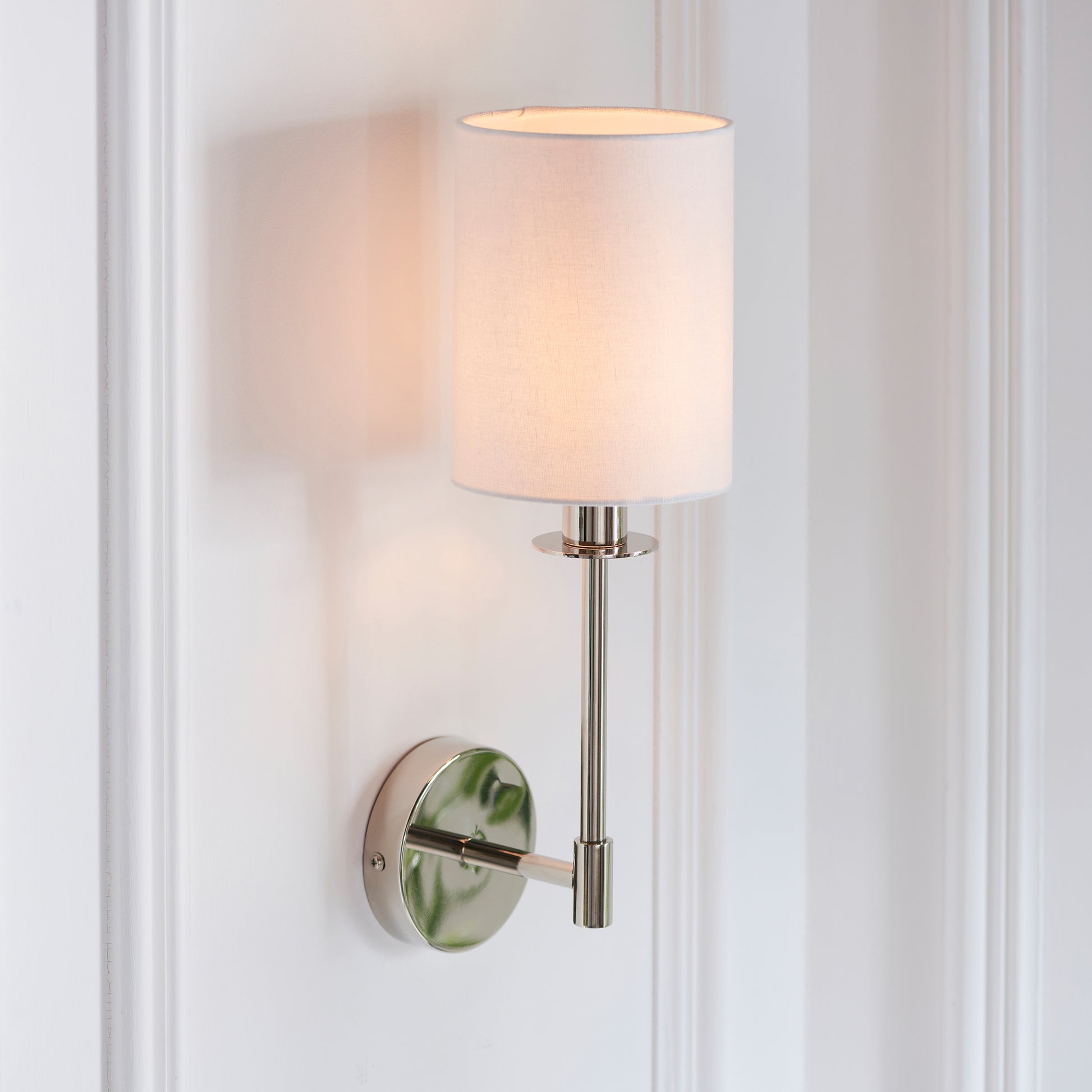 Sancerre 1 Wall Light Bright Nickel – White