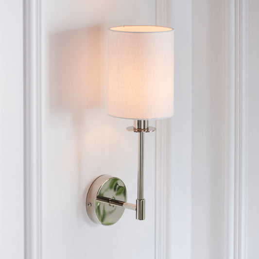 Sancerre 1 Wall Light Bright Nickel – White