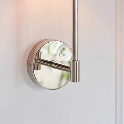 Sancerre 1 Wall Light Bright Nickel – White