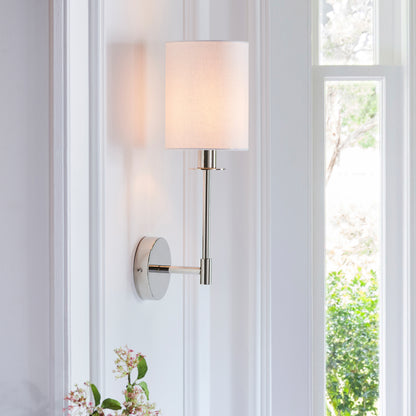 Sancerre 1 Wall Light Bright Nickel – White