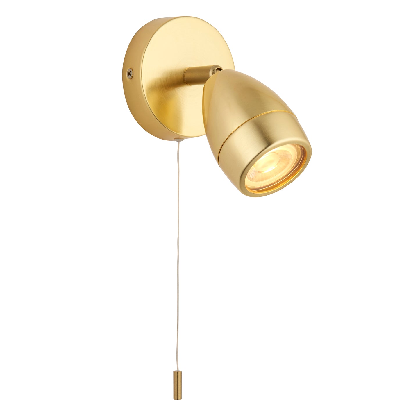 Porto Bathroom 1 Wall Light Satin Brass – Chrome