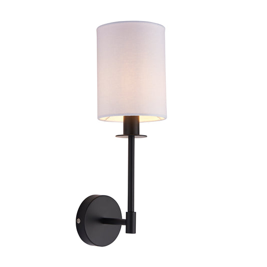 Sancerre 1 Wall Light Matt Black – White