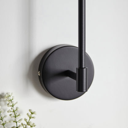 Sancerre 1 Wall Light Matt Black – White