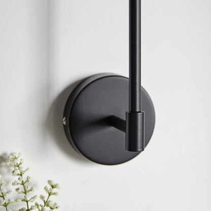Sancerre 1 Wall Light Matt Black – White