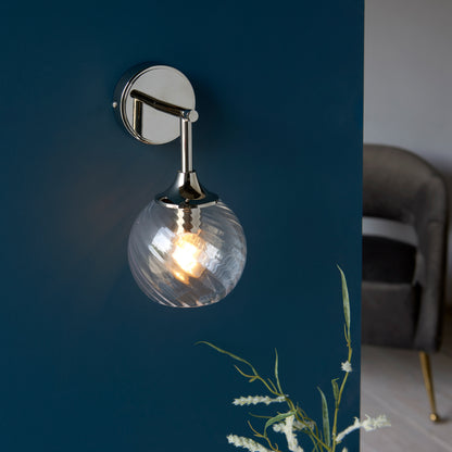 Allegra 1 Wall Light Bright Nickel – Nickel