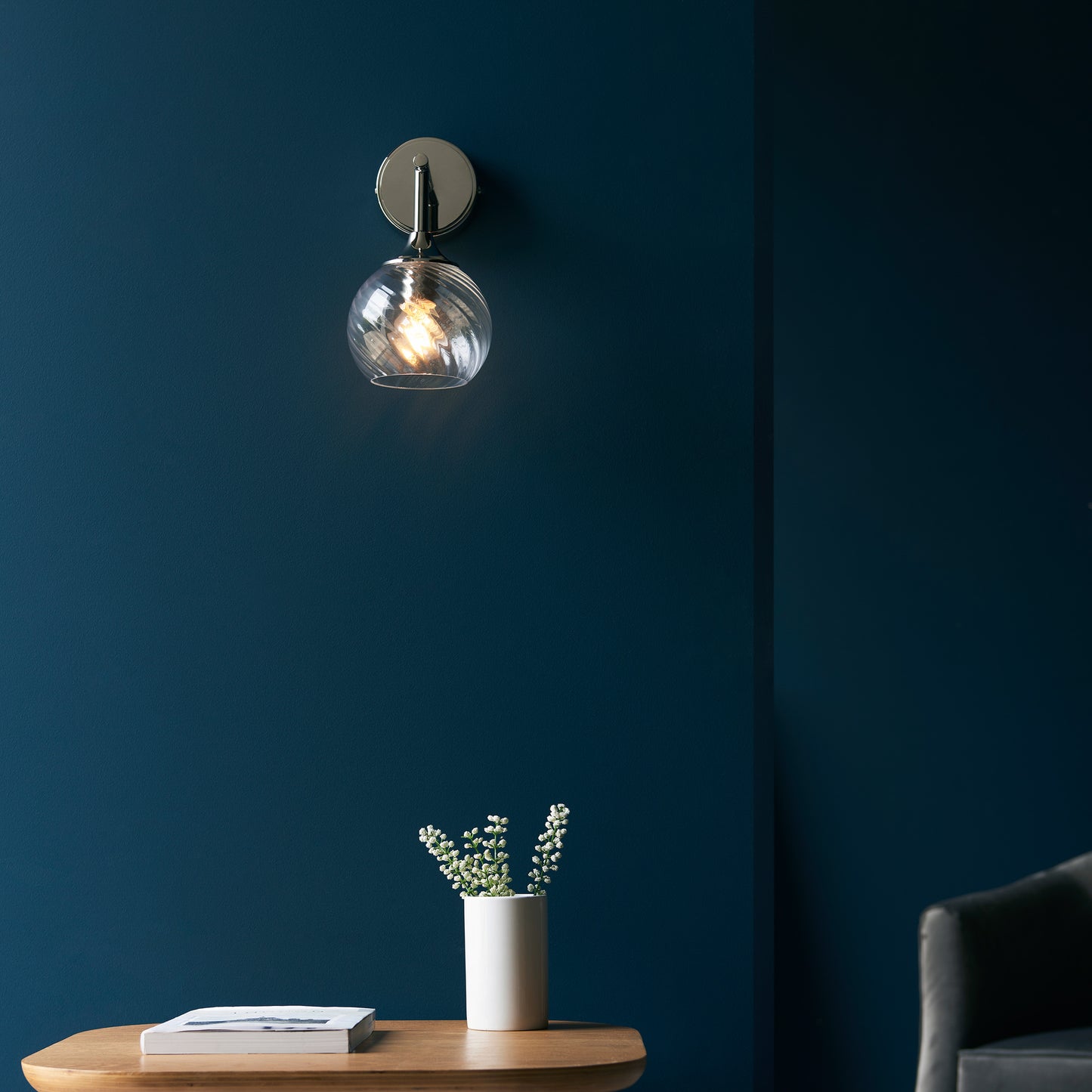 Allegra 1 Wall Light Bright Nickel – Nickel