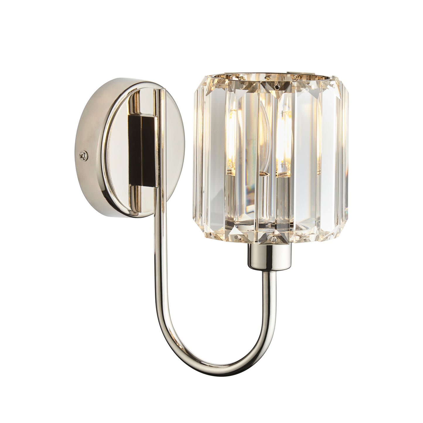 Berenice 1 Wall Light Bright Nickel – Nickel