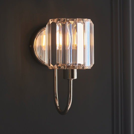 Berenice 1 Wall Light Bright Nickel – Nickel