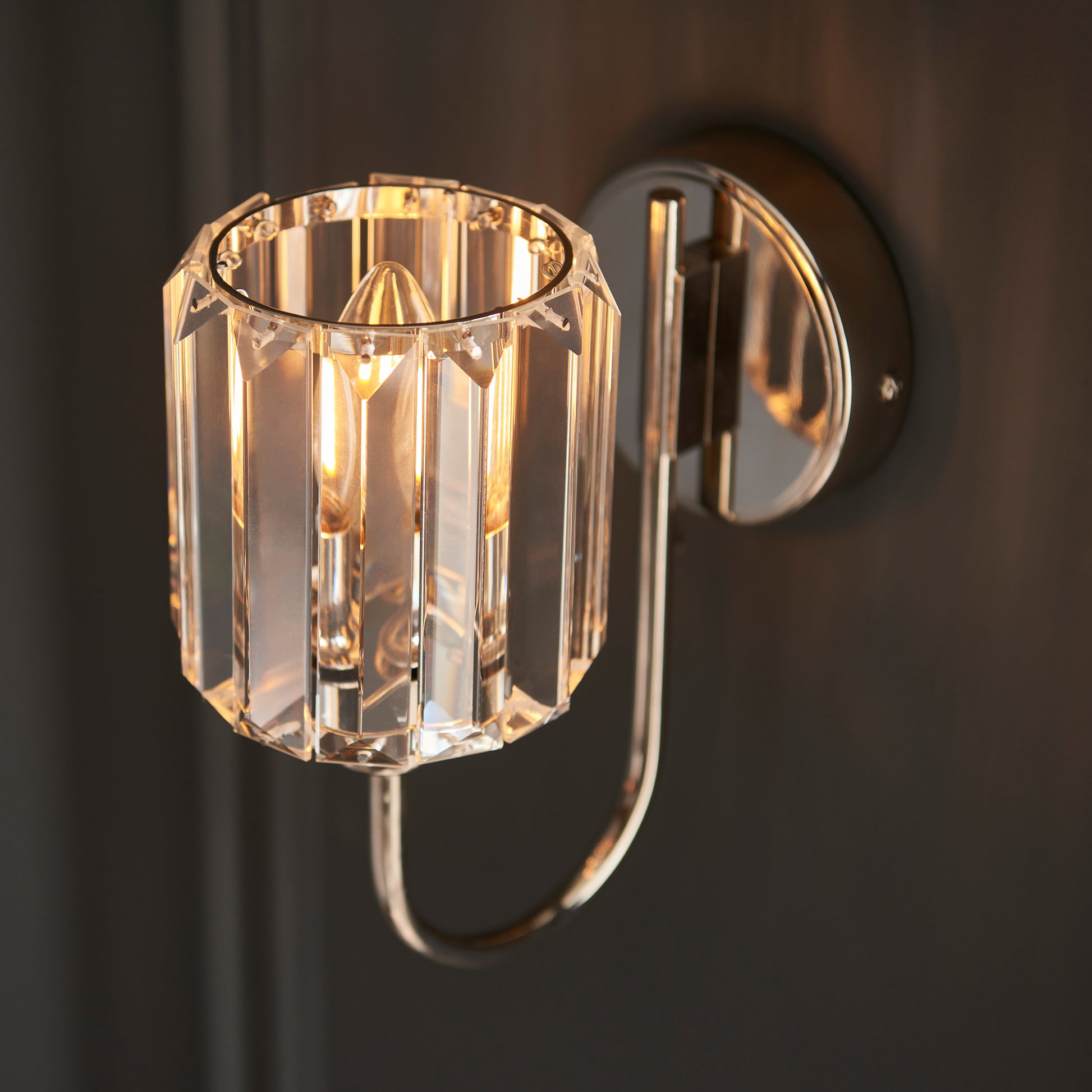 Berenice 1 Wall Light Bright Nickel – Nickel