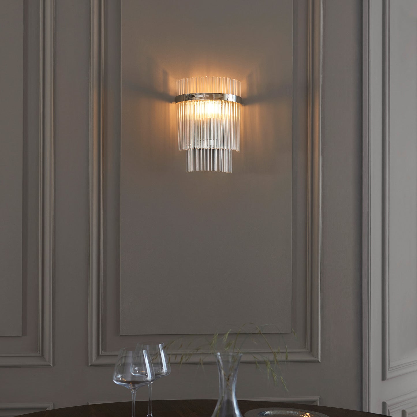 Marietta 1 Wall Light Bright Nickel – Nickel