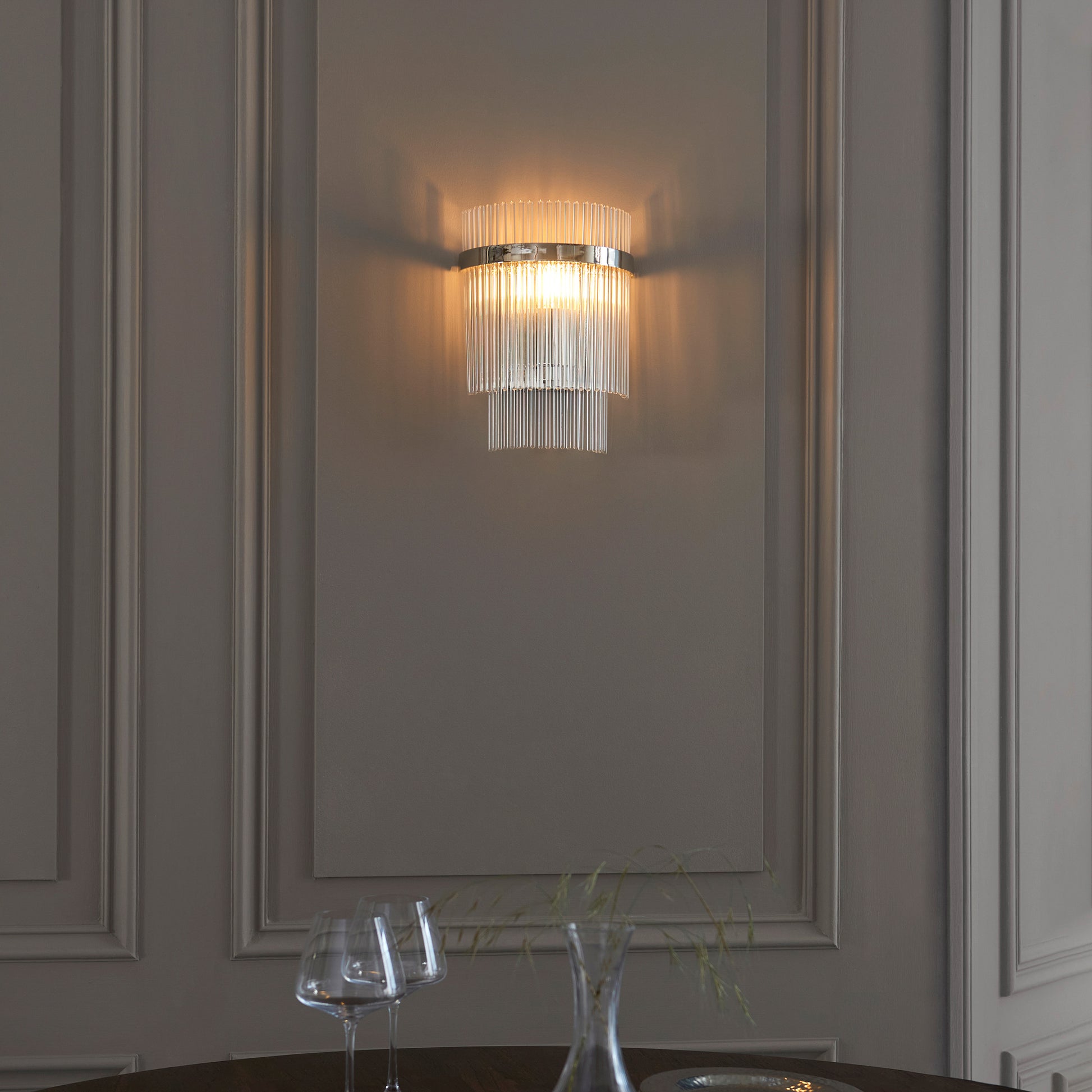 Marietta 1 Wall Light Bright Nickel – Nickel