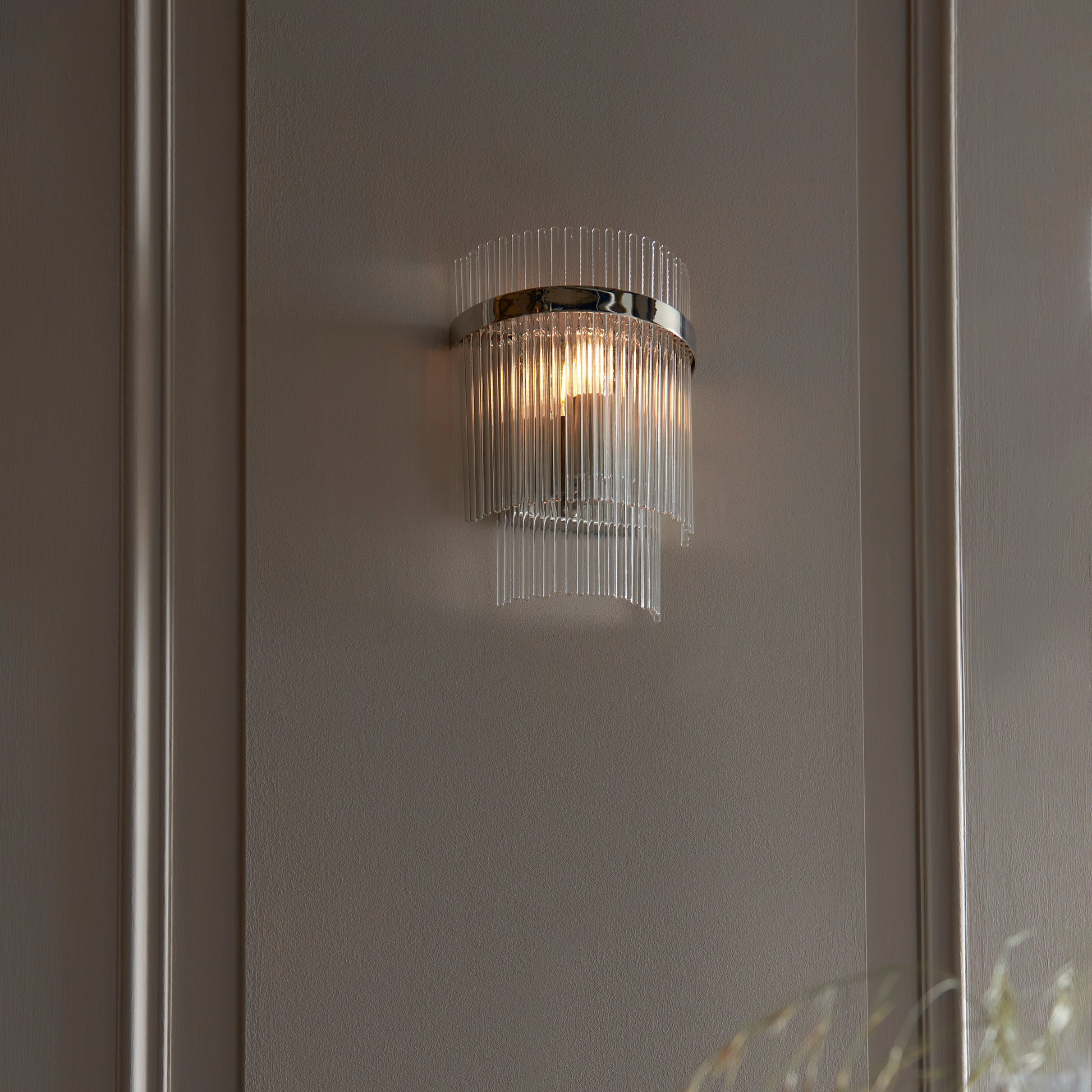 Marietta 1 Wall Light Bright Nickel – Nickel