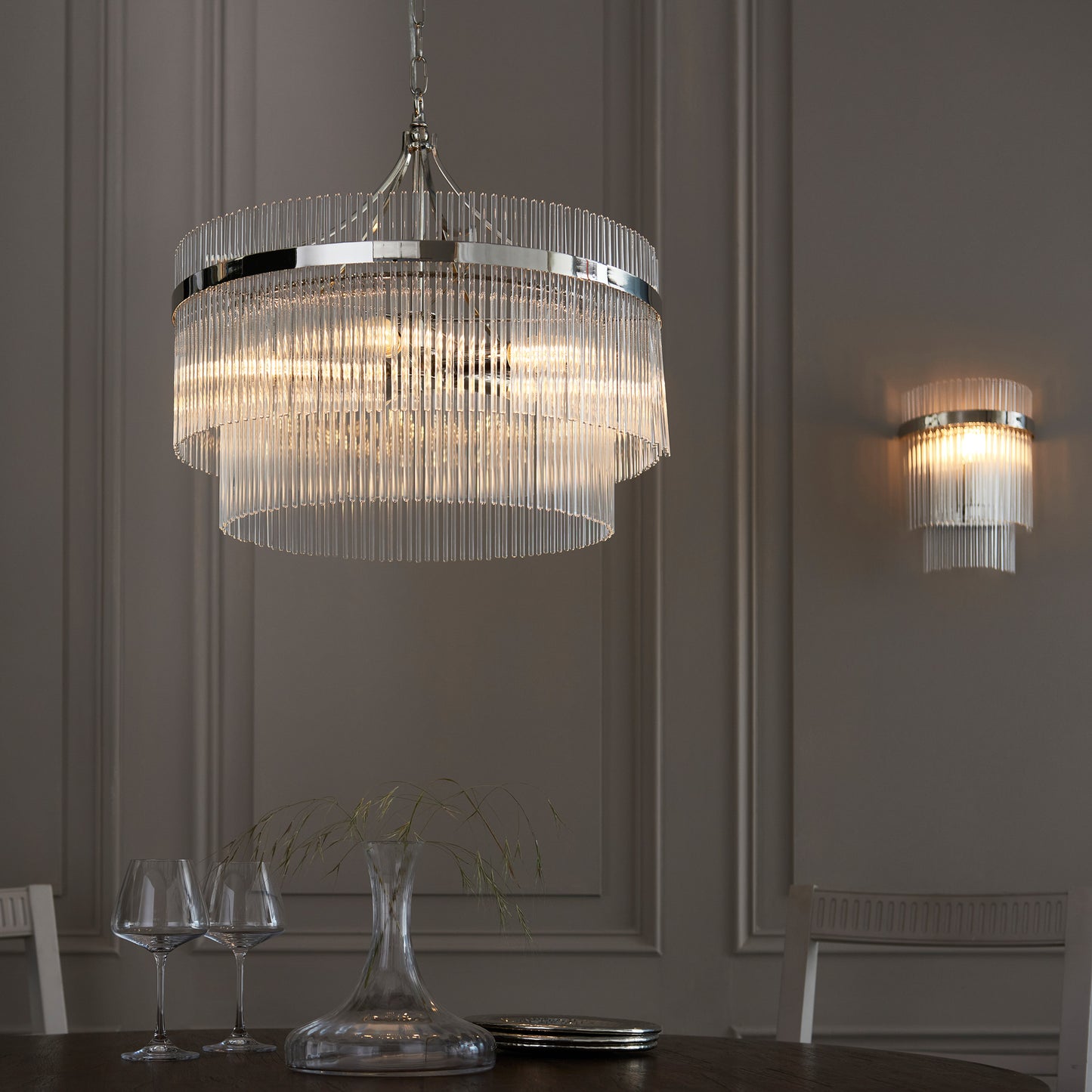 Marietta 1 Wall Light Bright Nickel – Nickel