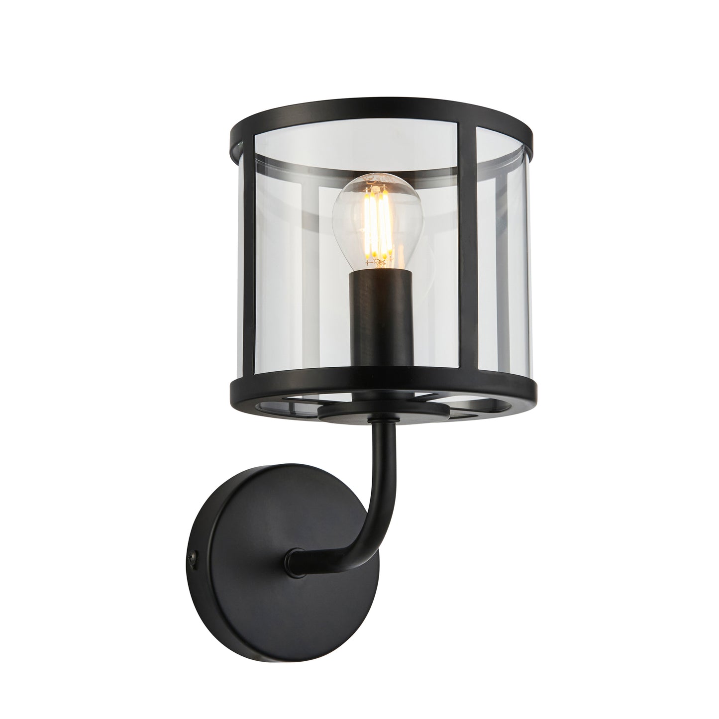 Hopton 1 Wall Light Black – Black